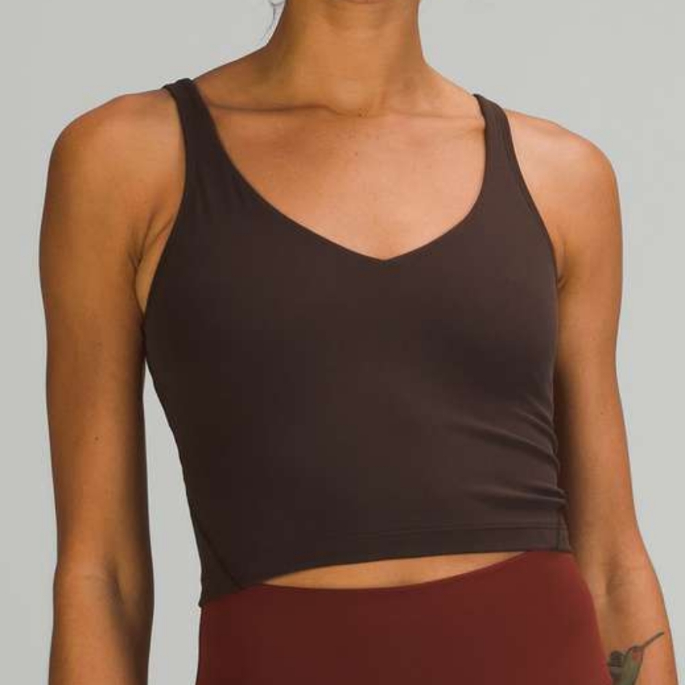 Lululemon Align Cropped Tank Top in French Press, Size 20